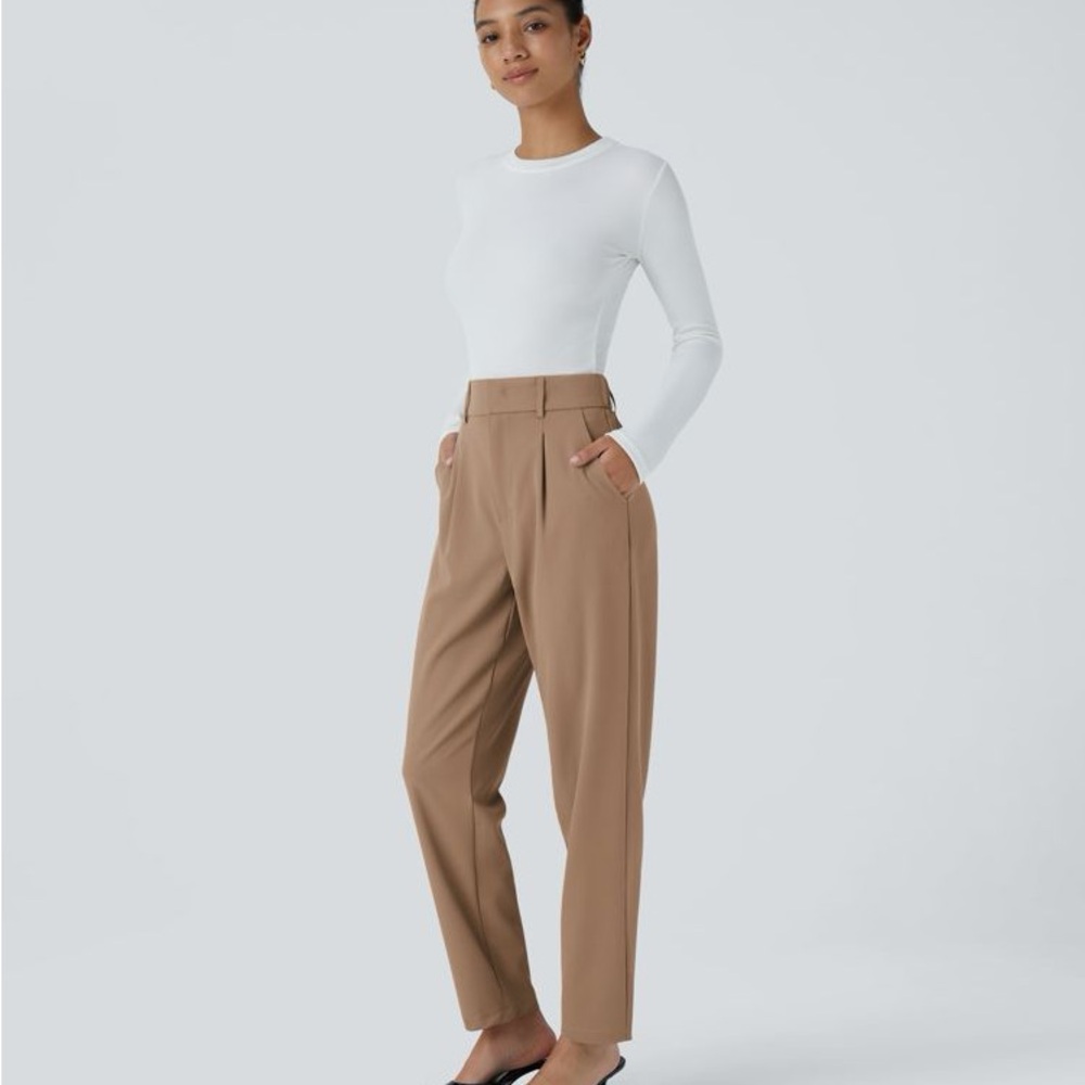 Halara Flex™ High Waisted Pocket Solid Work Tapered Pants NWT Size Large